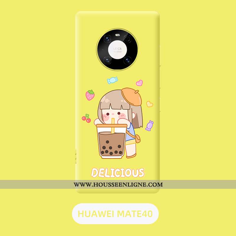 Coque Huawei Mate 40 Ultra Légère Dessin Animé Amoureux Silicone Téléphone Portable Rose