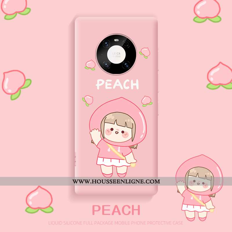 Coque Huawei Mate 40 Ultra Légère Dessin Animé Amoureux Silicone Téléphone Portable Rose