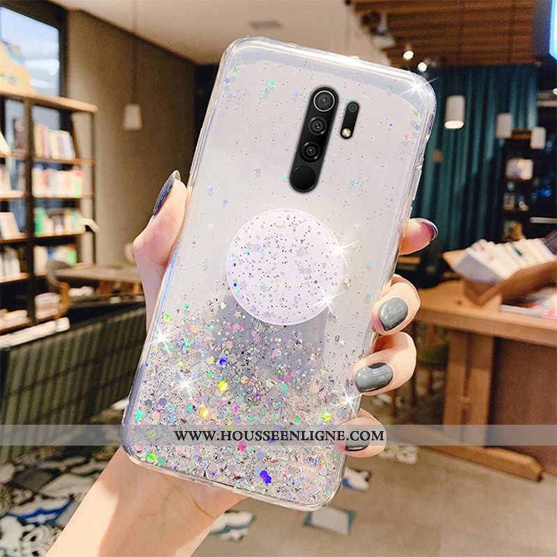 Coque Xiaomi Redmi 9 Légère Fluide Doux Amour Protection Transparent Rouge Rose