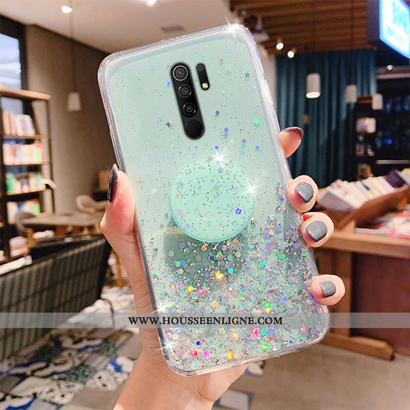 Coque Xiaomi Redmi 9 Légère Fluide Doux Amour Protection Transparent Rouge Rose