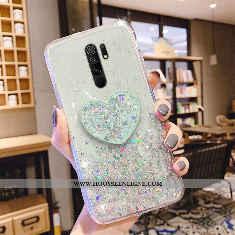 Coque Xiaomi Redmi 9 Légère Fluide Doux Amour Protection Transparent Rouge Rose