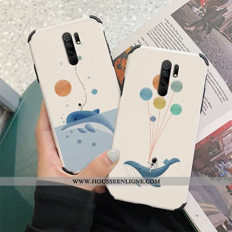 Coque Xiaomi Redmi 9 Modèle Fleurie Fluide Doux Rouge Gaufrage Net Rouge Nouveau Soie Mulberry Blanc