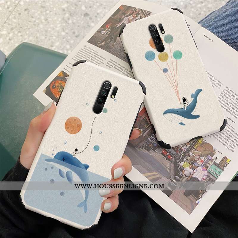 Coque Xiaomi Redmi 9 Modèle Fleurie Fluide Doux Rouge Gaufrage Net Rouge Nouveau Soie Mulberry Blanc