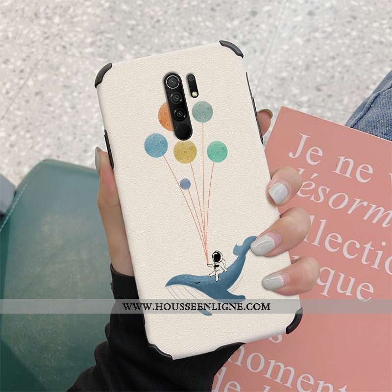Coque Xiaomi Redmi 9 Modèle Fleurie Fluide Doux Rouge Gaufrage Net Rouge Nouveau Soie Mulberry Blanc