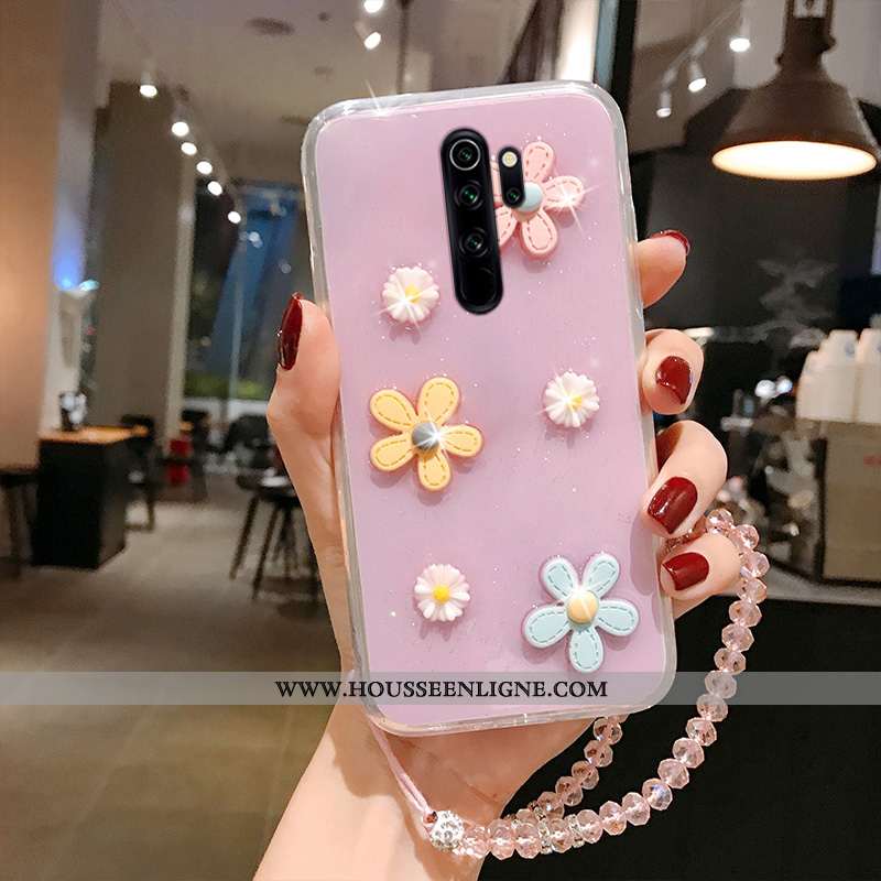 Coque Xiaomi Redmi 9 Protection Transparent Fluide Doux Petit Rouge Étui Argent