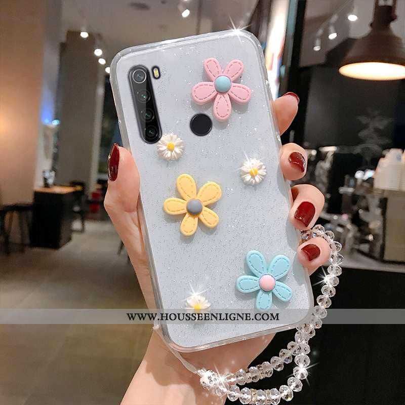 Coque Xiaomi Redmi 9 Protection Transparent Fluide Doux Petit Rouge Étui Argent