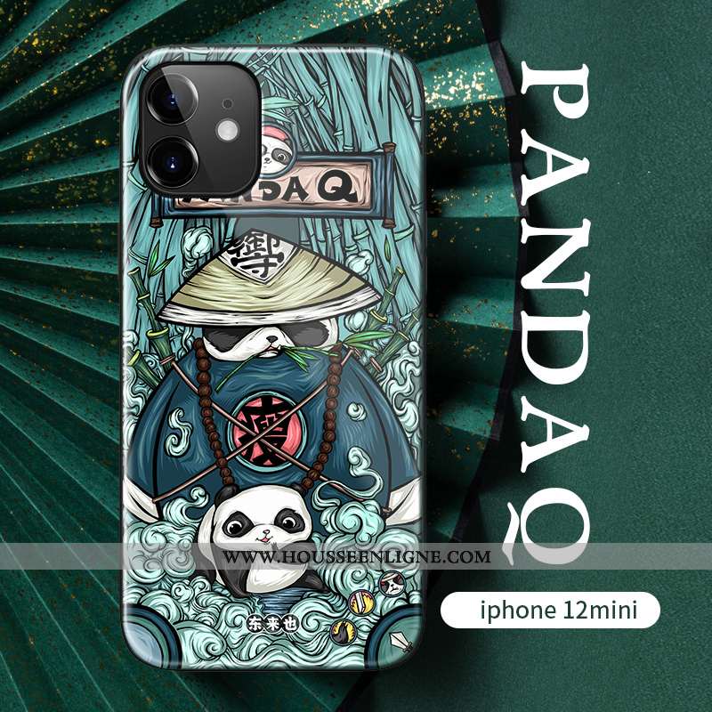 Coque iPhone 12 Mini Silicone Verre Incassable Téléphone Portable Vert Personnalité Verte