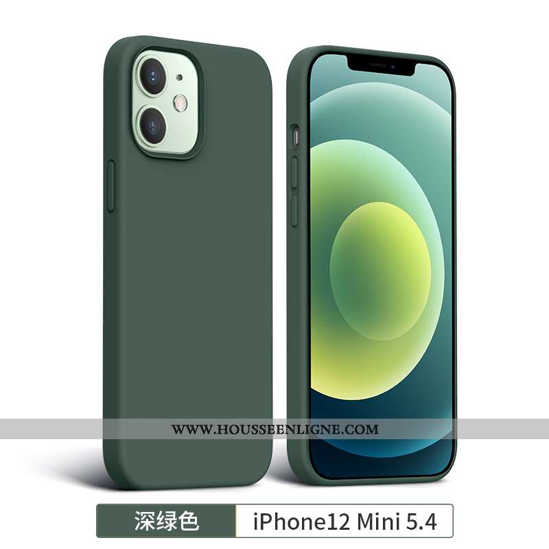 Coque iPhone 12 Mini Tendance Silicone Incassable Téléphone Portable Tout Compris Bleu Marin Bleu Fo
