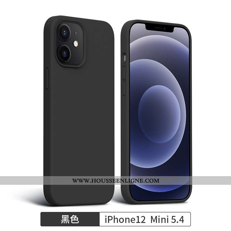 Coque iPhone 12 Mini Tendance Silicone Incassable Téléphone Portable Tout Compris Bleu Marin Bleu Fo