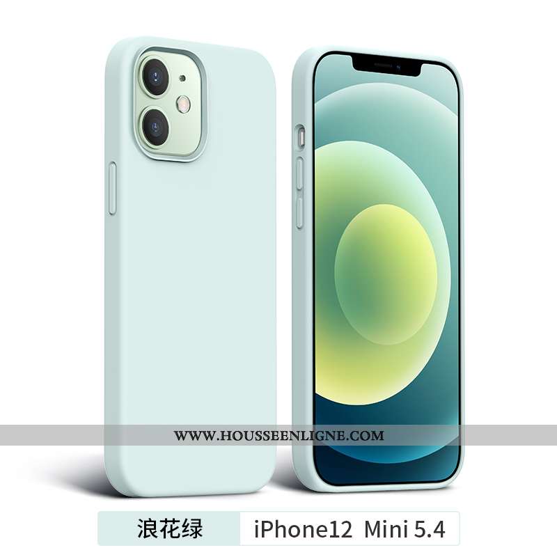Coque iPhone 12 Mini Tendance Silicone Incassable Téléphone Portable Tout Compris Bleu Marin Bleu Fo