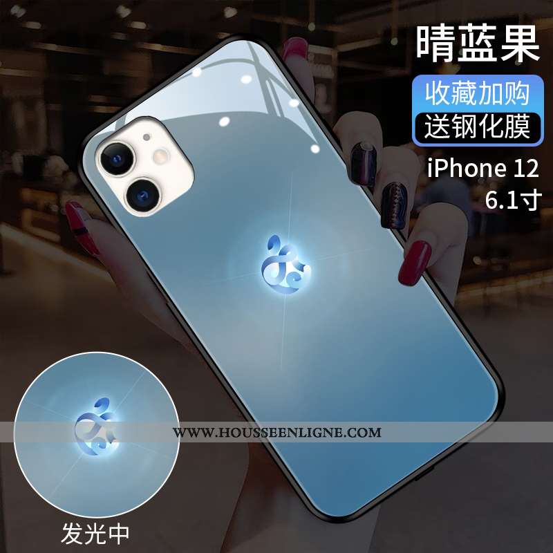 Coque iPhone 12 Mode Protection Tendance Étui Couvercle Arrière Tout Compris Dégradé De Couleur Bleu