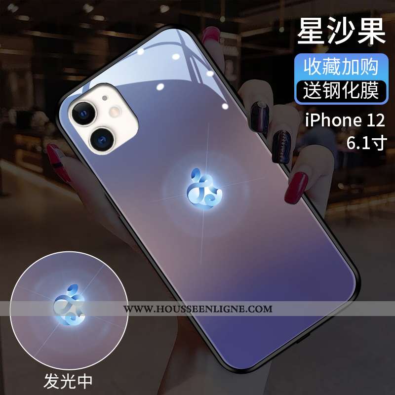 Coque iPhone 12 Mode Protection Tendance Étui Couvercle Arrière Tout Compris Dégradé De Couleur Bleu