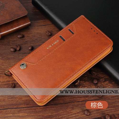 Coque iPhone 12 Pro Cuir Véritable Cuir Business Téléphone Portable Incassable Housse Carte Rouge
