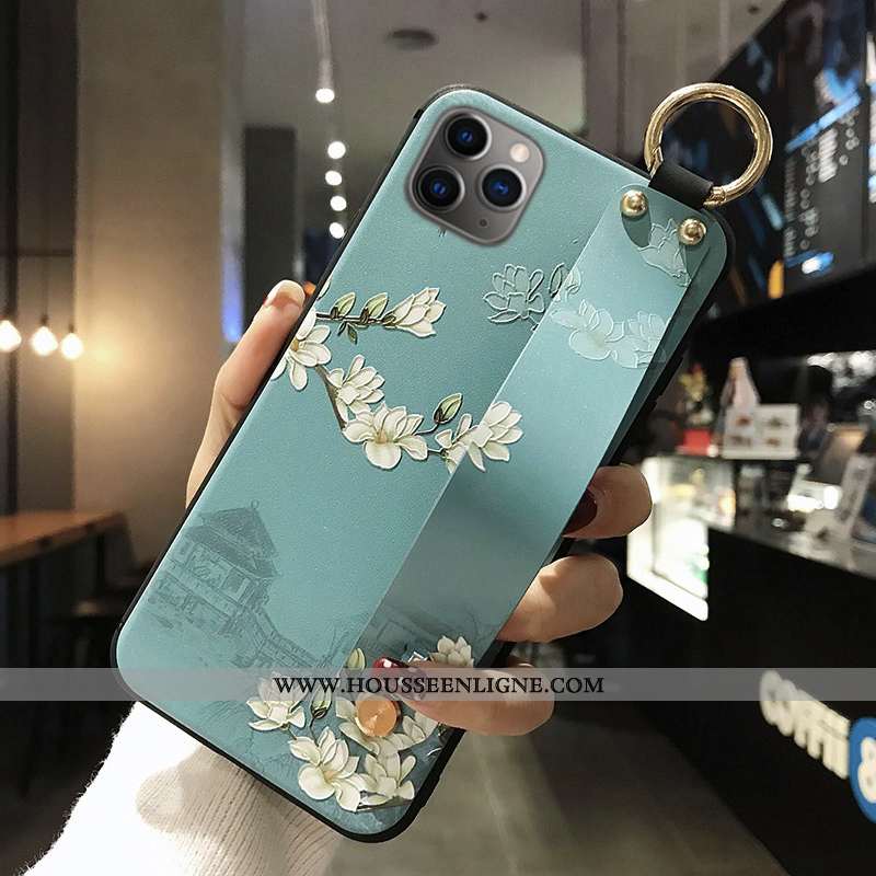 Coque iPhone 12 Pro Gaufrage Vintage Téléphone Portable Rose Protection Étui