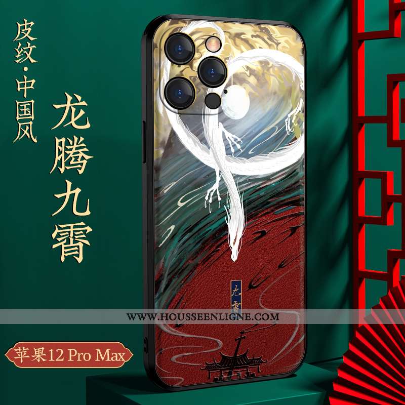 Coque iPhone 12 Pro Max Personnalité Créatif Luxe Tout Compris Nouveau Style Chinois Rouge