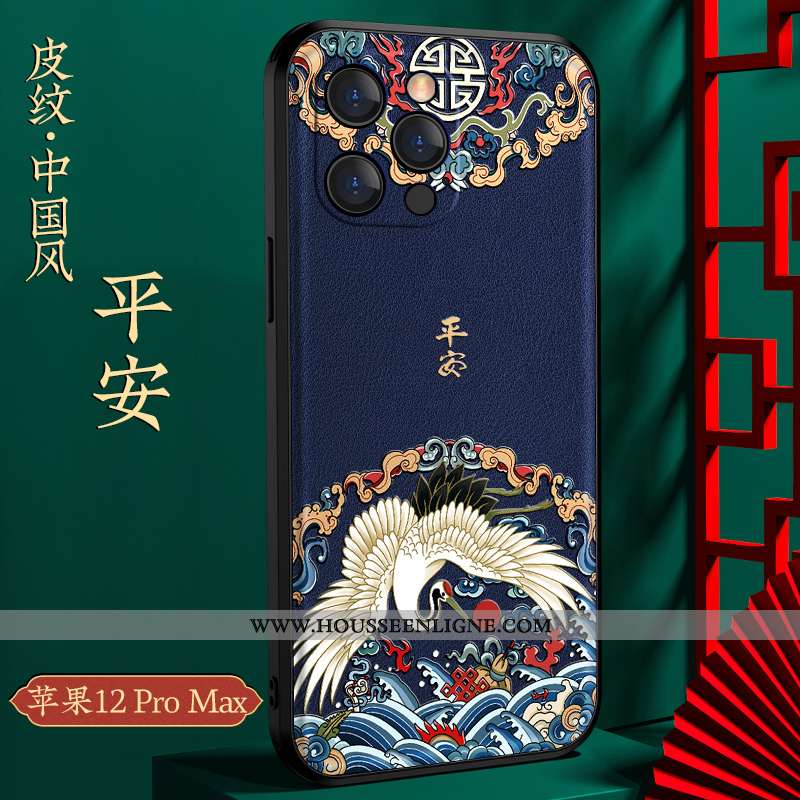 Coque iPhone 12 Pro Max Personnalité Créatif Luxe Tout Compris Nouveau Style Chinois Rouge
