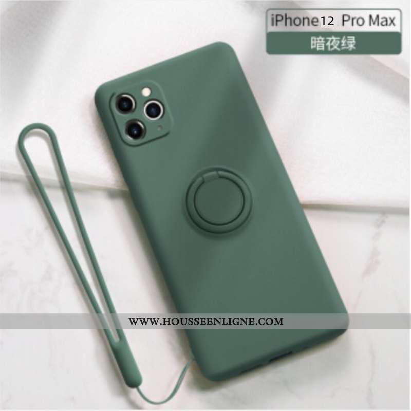 Coque iPhone 12 Pro Max Ultra Légère Anneau Support Rose Personnalité Tout Compris