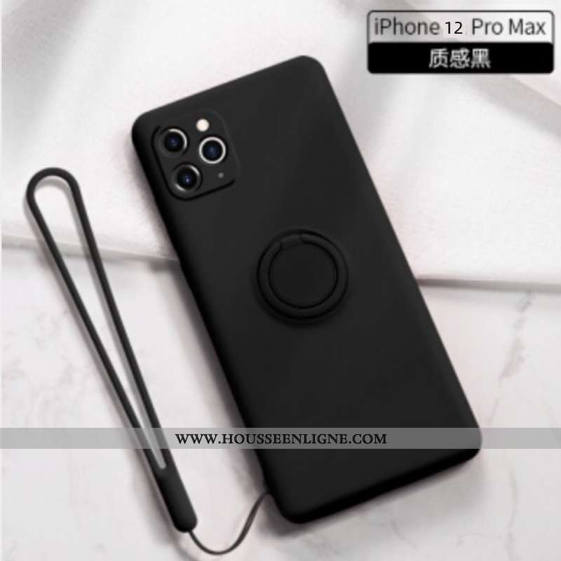 Coque iPhone 12 Pro Max Ultra Légère Anneau Support Rose Personnalité Tout Compris