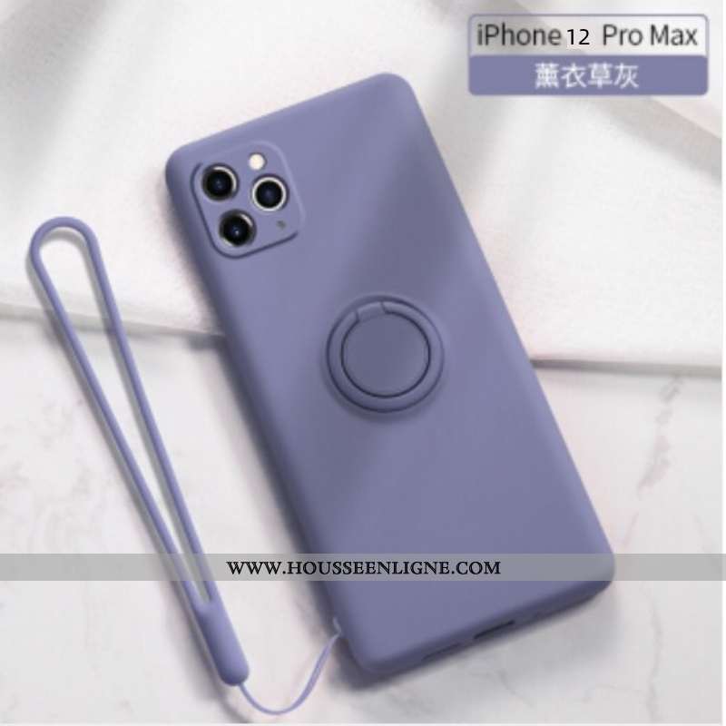 Coque iPhone 12 Pro Max Ultra Légère Anneau Support Rose Personnalité Tout Compris
