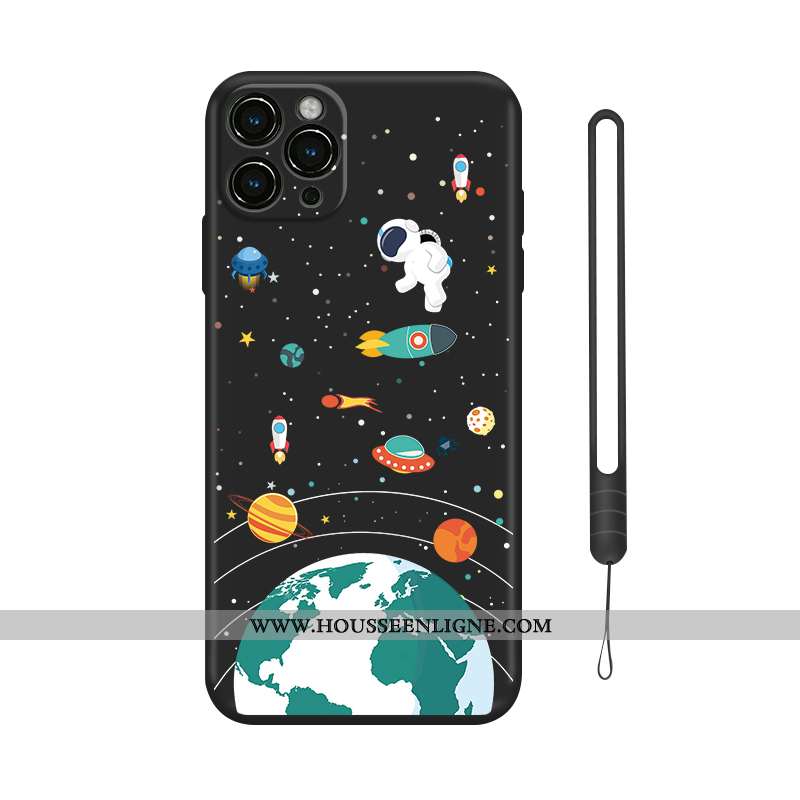 Coque iPhone 12 Pro Tendance Silicone Noir Téléphone Portable Tout Compris Personnalité