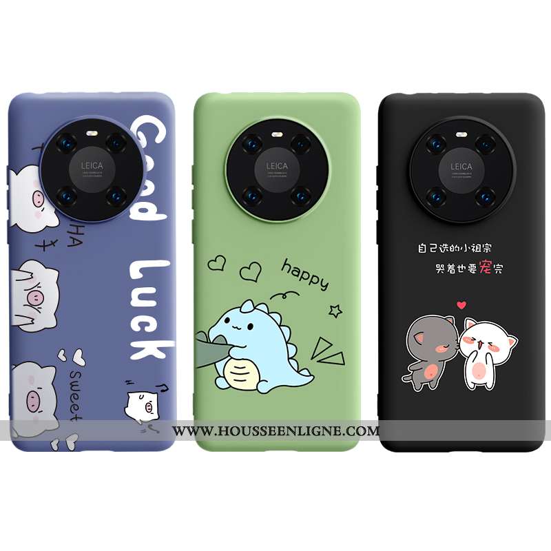 Housse Huawei Mate 40 Dessin Animé Fluide Doux Incassable Téléphone Portable Tout Compris Noir Coque