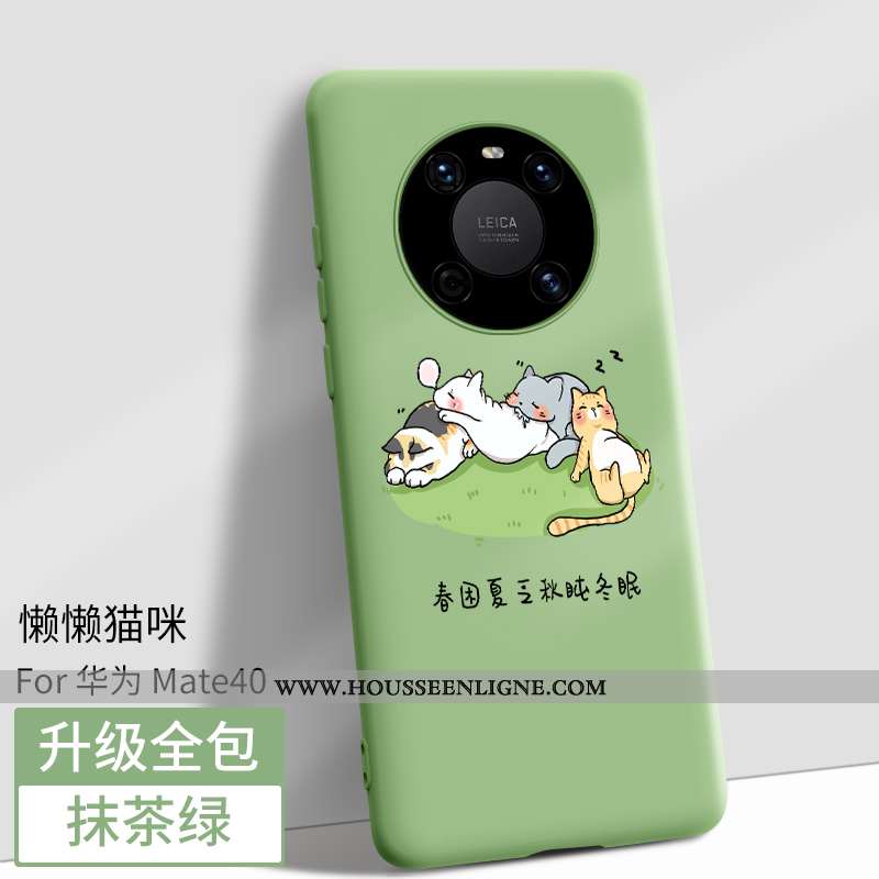 Housse Huawei Mate 40 Dessin Animé Fluide Doux Incassable Téléphone Portable Tout Compris Noir Coque