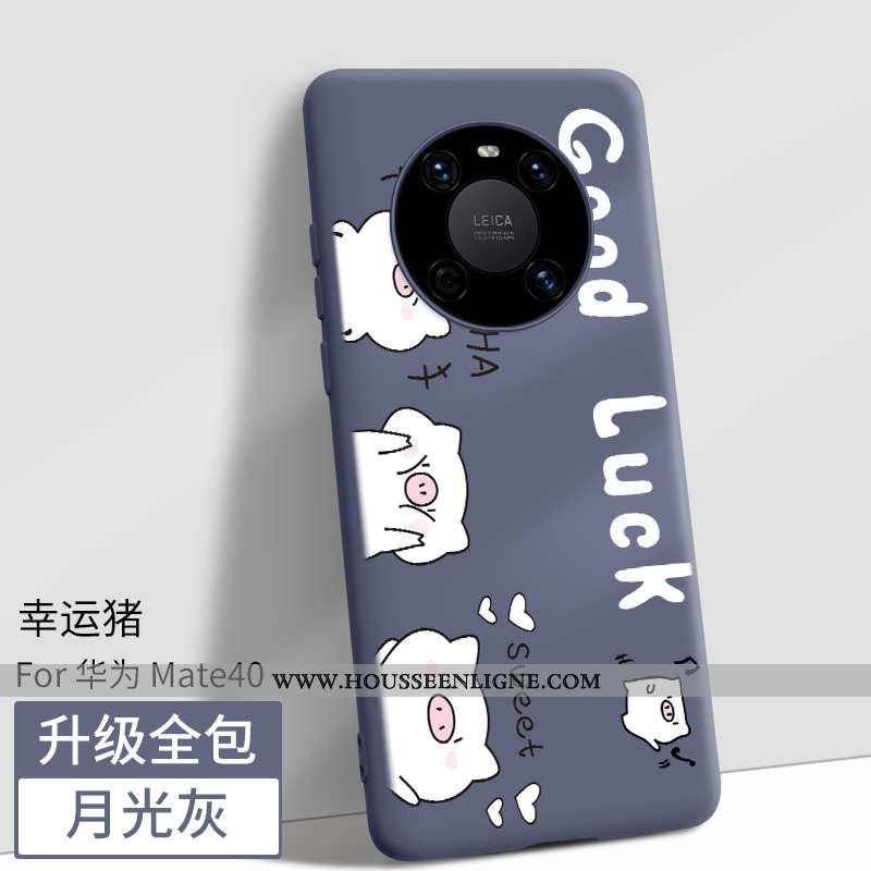 Housse Huawei Mate 40 Dessin Animé Fluide Doux Incassable Téléphone Portable Tout Compris Noir Coque