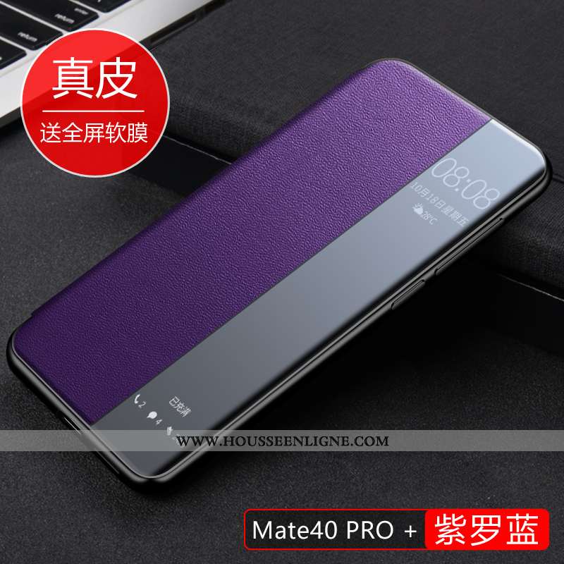 Housse Huawei Mate 40 Pro+ Cuir Véritable Cuir Tout Compris Étui Incassable Protection Noir