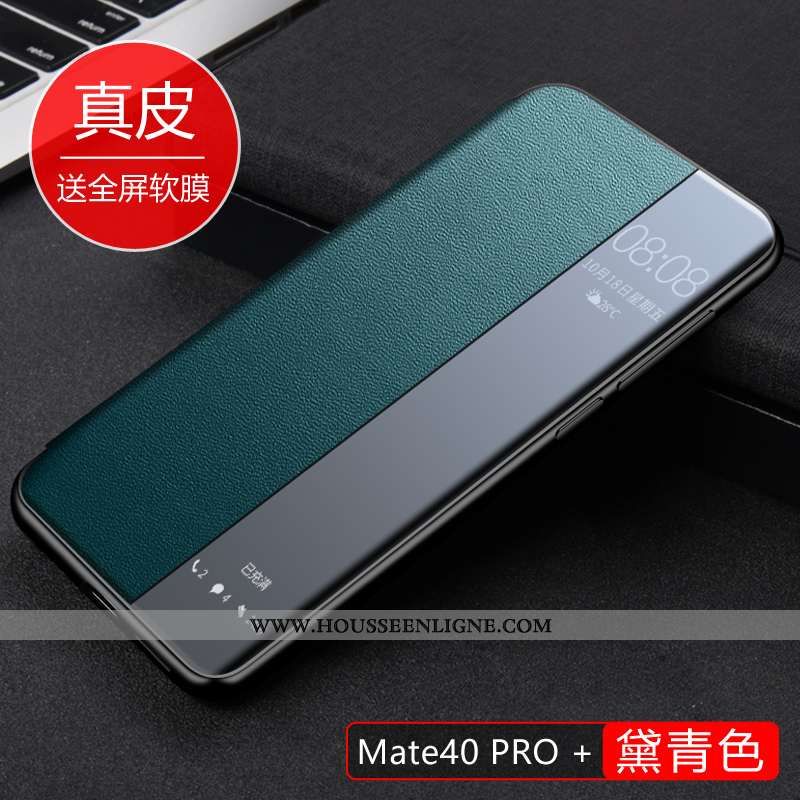 Housse Huawei Mate 40 Pro+ Cuir Véritable Cuir Tout Compris Étui Incassable Protection Noir