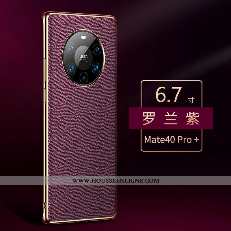 Housse Huawei Mate 40 Pro+ Cuir Véritable Protection Luxe Violet Tout Compris Luxe Incassable