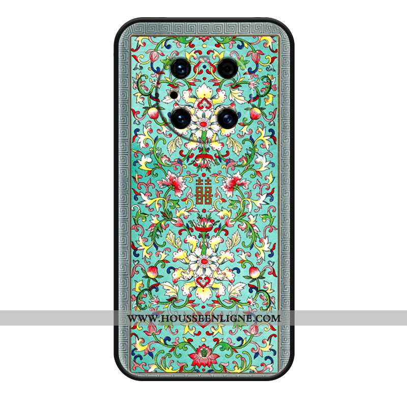 Housse Huawei Mate 40 Pro Ornements Suspendus Vintage Étui Bleu Ethnique Vent Téléphone Portable