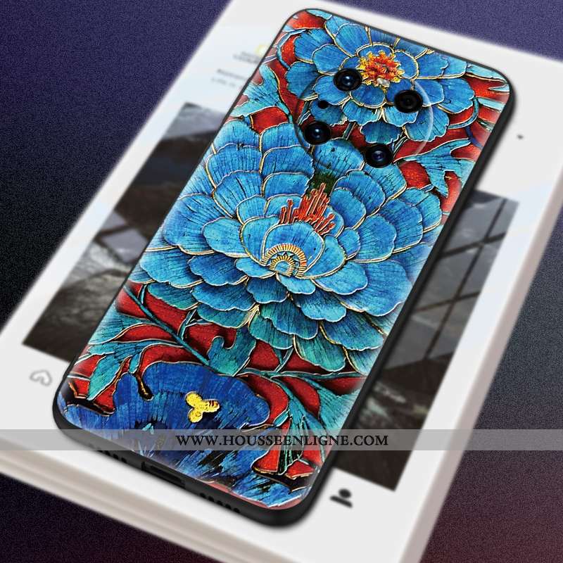 Housse Huawei Mate 40 Pro Ornements Suspendus Vintage Étui Bleu Ethnique Vent Téléphone Portable