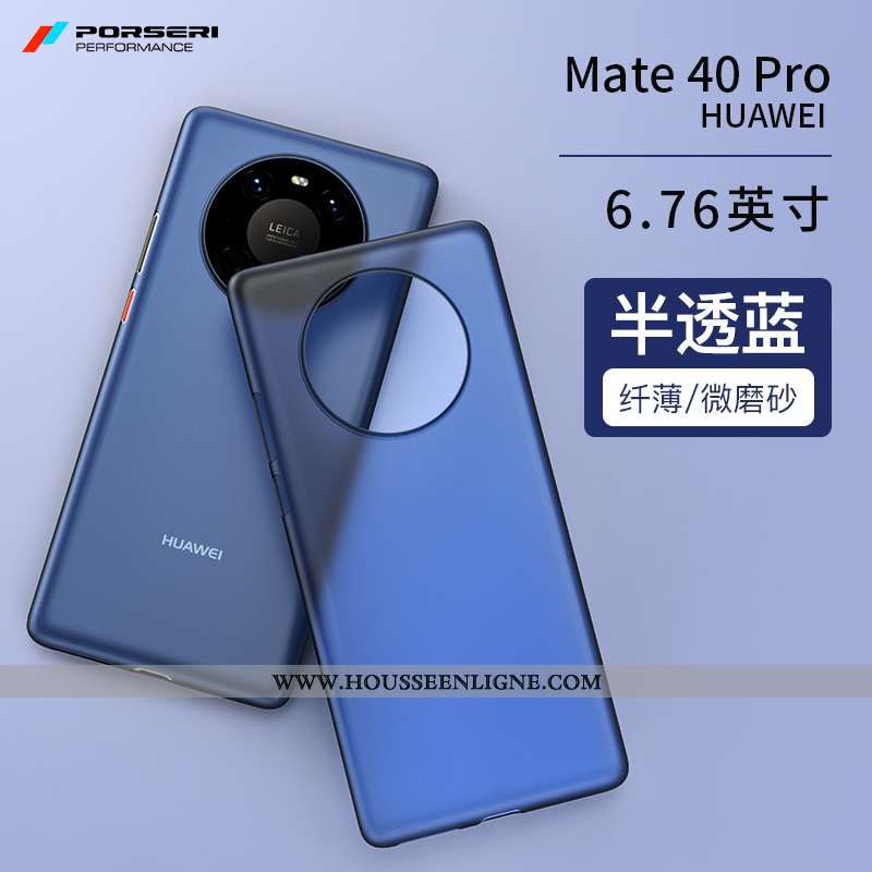 Housse Huawei Mate 40 Pro Personnalité Ultra Protection Légère Étui Délavé En Daim Simple Bleu