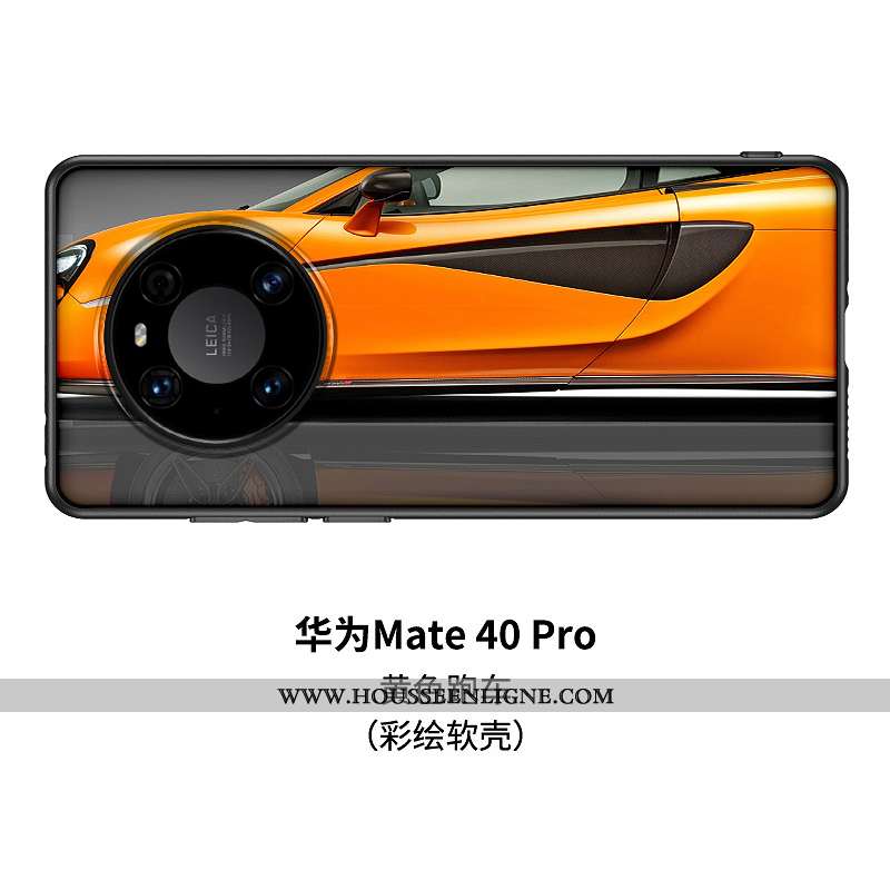 Housse Huawei Mate 40 Pro Silicone Verre Tendance Dessin Animé Europe Étui Créatif Orange