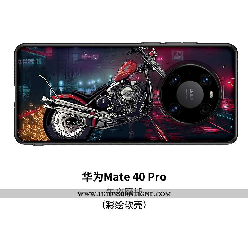Housse Huawei Mate 40 Pro Silicone Verre Tendance Dessin Animé Europe Étui Créatif Orange