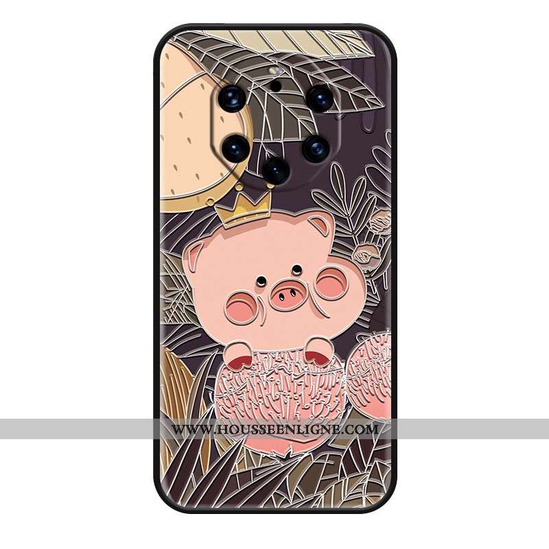Housse Huawei Mate 40 Rs Protection Gaufrage Téléphone Portable Dessin Animé Silicone Rose Coque