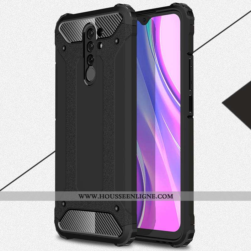 Housse Xiaomi Redmi 9 Délavé En Daim Fluide Doux Noir Argent Silicone Téléphone Portable Protection