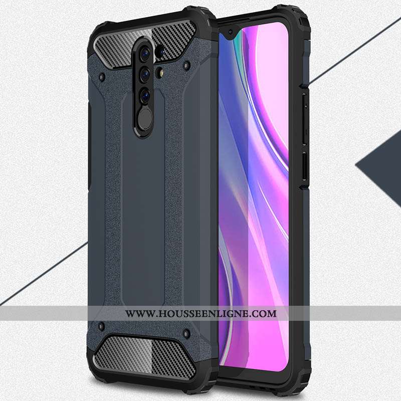 Housse Xiaomi Redmi 9 Délavé En Daim Fluide Doux Noir Argent Silicone Téléphone Portable Protection