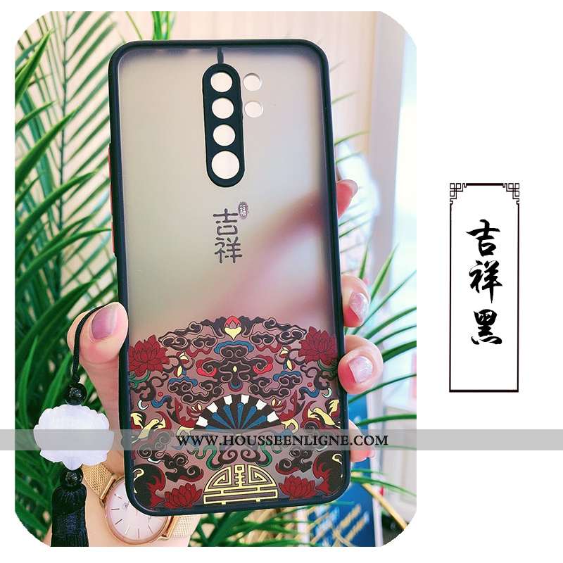 Housse Xiaomi Redmi 9 Gaufrage Tendance Ornements Suspendus Délavé En Daim Coque Fluide Doux Tissu R