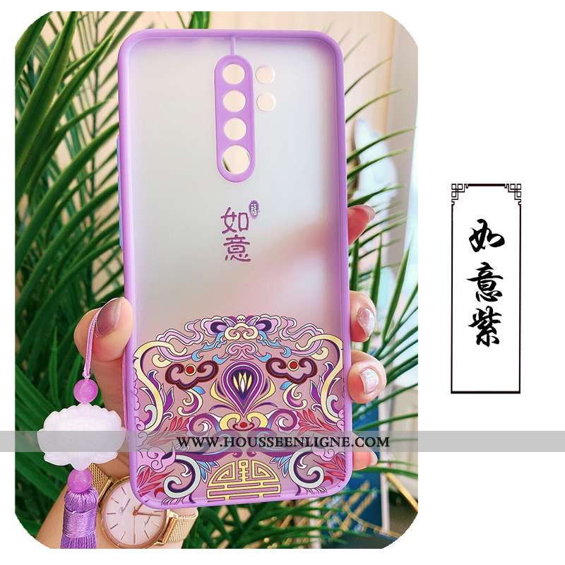 Housse Xiaomi Redmi 9 Gaufrage Tendance Ornements Suspendus Délavé En Daim Coque Fluide Doux Tissu R