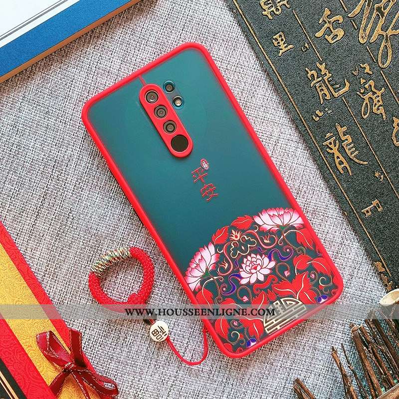 Housse Xiaomi Redmi 9 Gaufrage Tendance Ornements Suspendus Délavé En Daim Coque Fluide Doux Tissu R