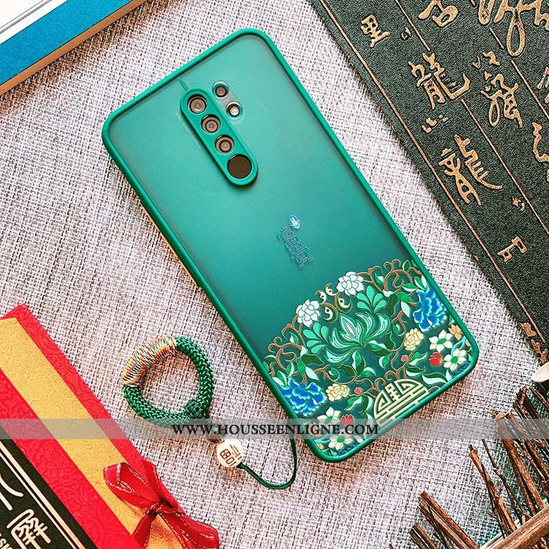 Housse Xiaomi Redmi 9 Gaufrage Tendance Ornements Suspendus Délavé En Daim Coque Fluide Doux Tissu R