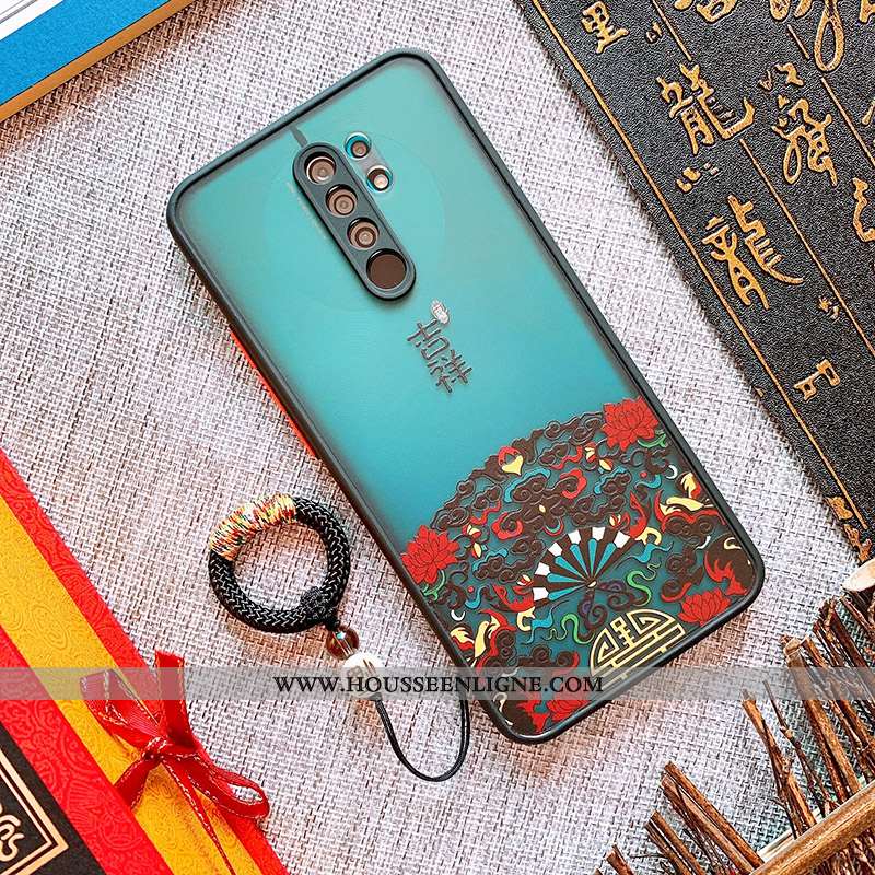 Housse Xiaomi Redmi 9 Gaufrage Tendance Ornements Suspendus Délavé En Daim Coque Fluide Doux Tissu R