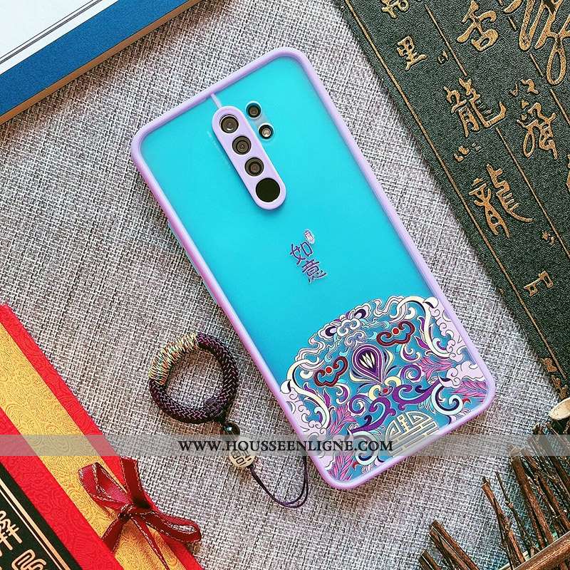 Housse Xiaomi Redmi 9 Gaufrage Tendance Ornements Suspendus Délavé En Daim Coque Fluide Doux Tissu R