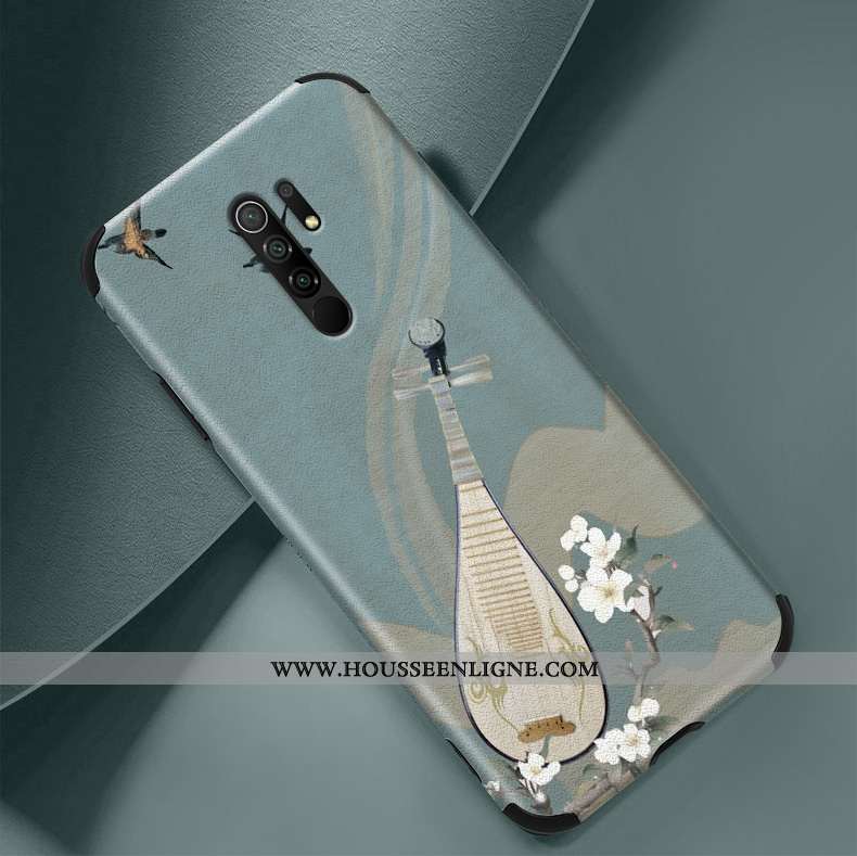 Housse Xiaomi Redmi 9 Modèle Fleurie Fluide Doux Net Rouge Rouge Légère Nouveau Petit Verte