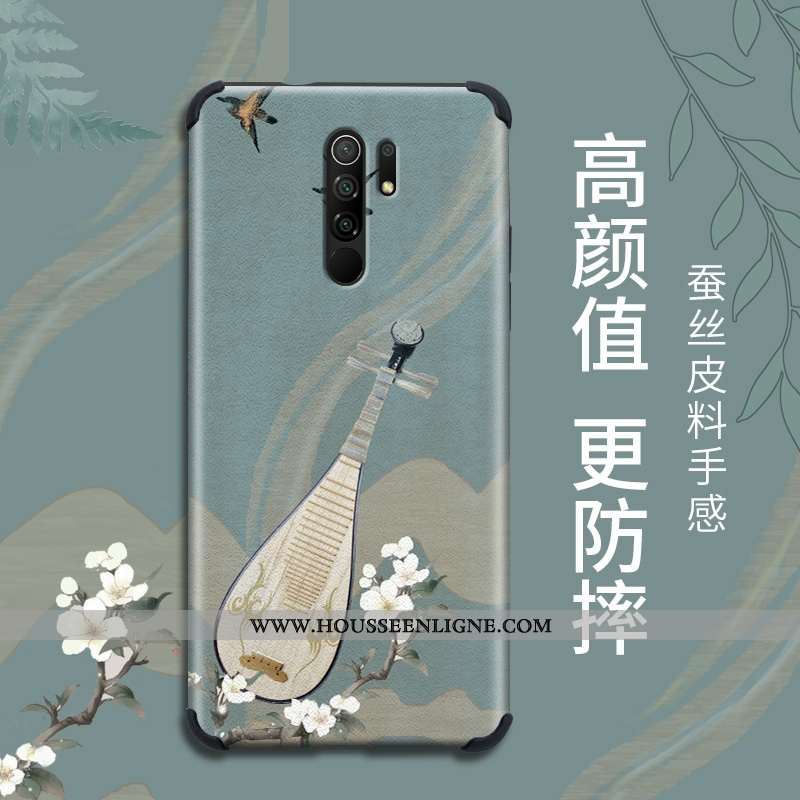 Housse Xiaomi Redmi 9 Modèle Fleurie Fluide Doux Net Rouge Rouge Légère Nouveau Petit Verte