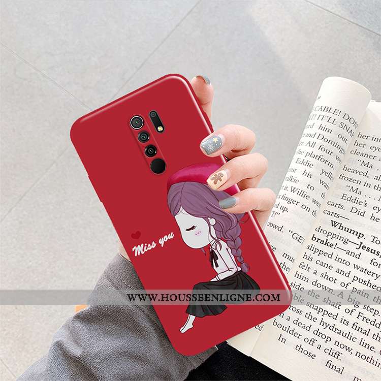 Housse Xiaomi Redmi 9 Protection Créatif Mode Rouge Tendance Incassable Coque Bordeaux