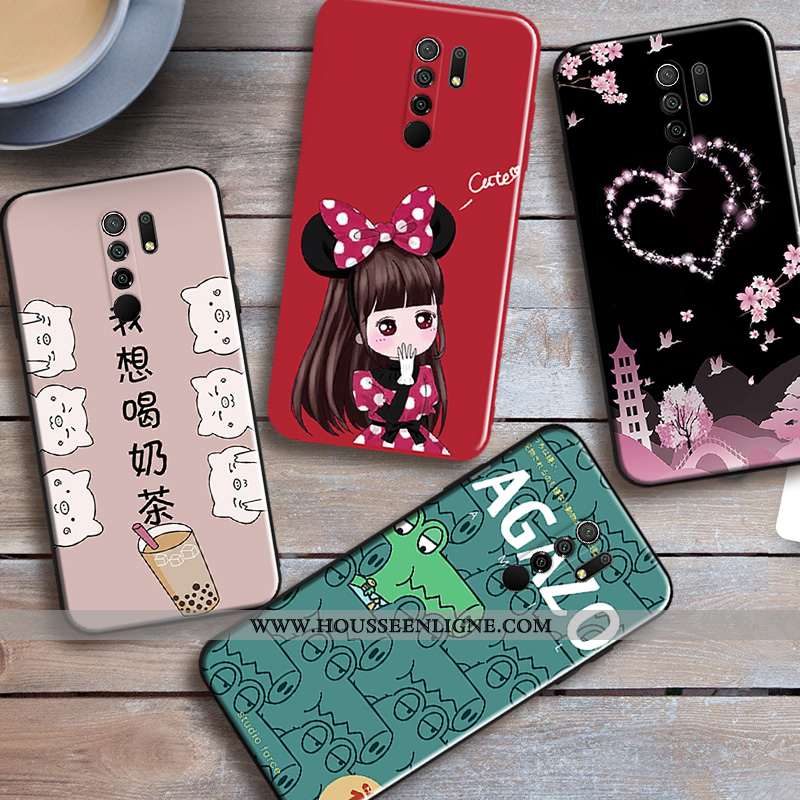 Housse Xiaomi Redmi 9 Protection Créatif Mode Rouge Tendance Incassable Coque Bordeaux