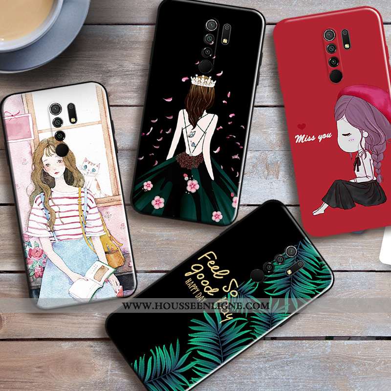 Housse Xiaomi Redmi 9 Protection Créatif Mode Rouge Tendance Incassable Coque Bordeaux