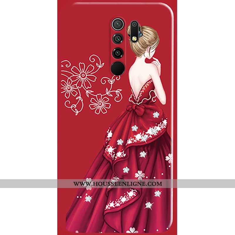 Housse Xiaomi Redmi 9 Protection Créatif Mode Rouge Tendance Incassable Coque Bordeaux